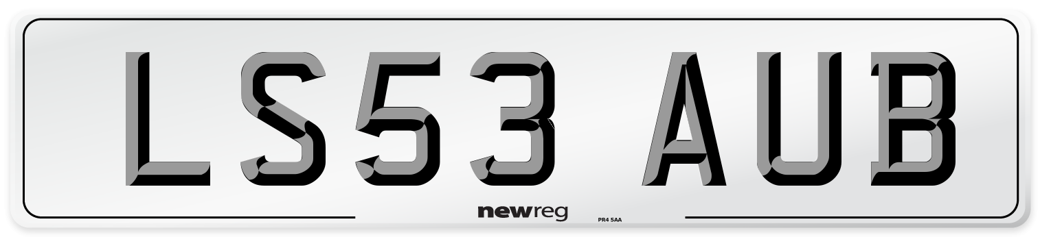 LS53 AUB Number Plate from New Reg